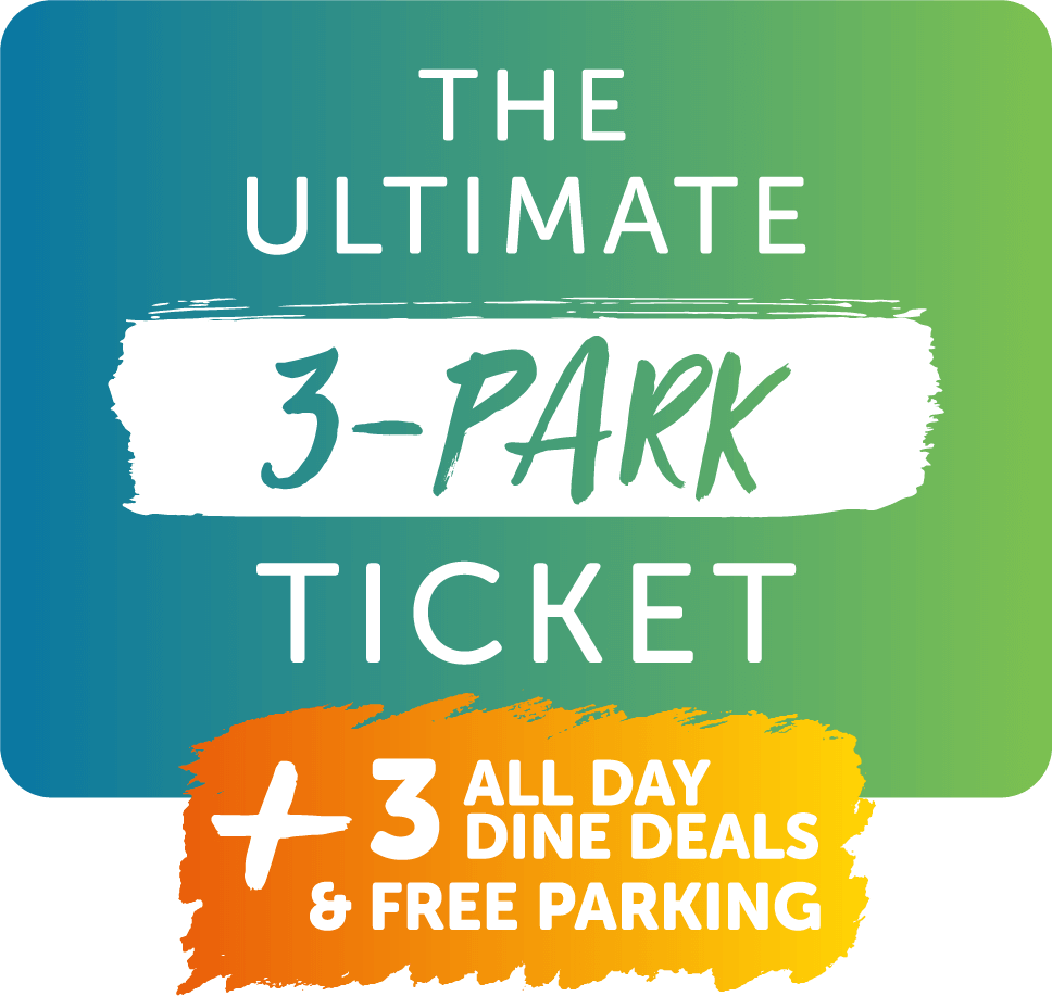 Ultimate 3-Park Ticket logo.