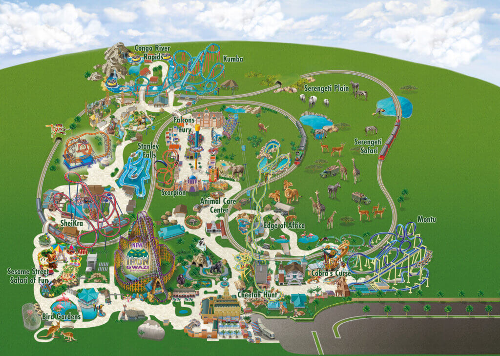 Busch Gardens park map.
